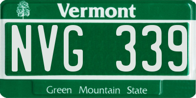 VT license plate NVG339