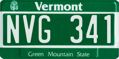 VT license plate NVG341