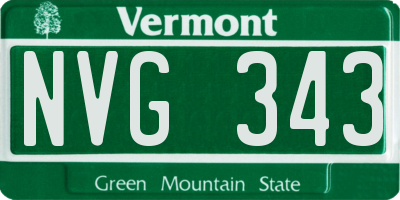 VT license plate NVG343