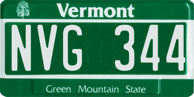 VT license plate NVG344