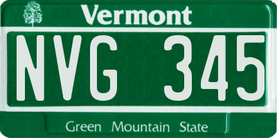 VT license plate NVG345