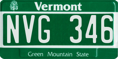 VT license plate NVG346
