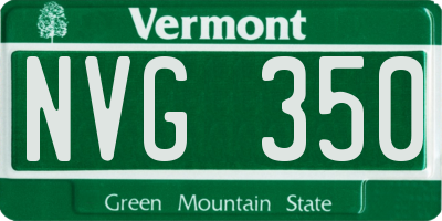 VT license plate NVG350