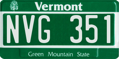 VT license plate NVG351