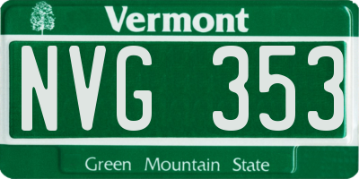 VT license plate NVG353