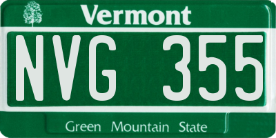 VT license plate NVG355