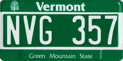 VT license plate NVG357