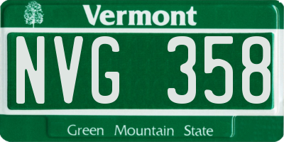 VT license plate NVG358
