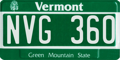 VT license plate NVG360