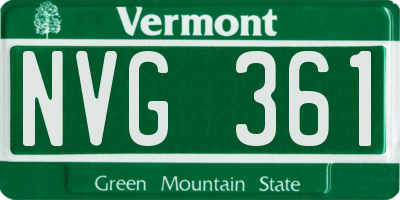 VT license plate NVG361
