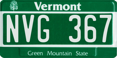VT license plate NVG367