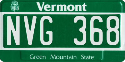 VT license plate NVG368