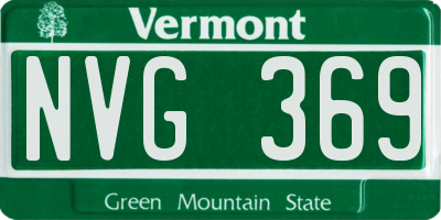VT license plate NVG369