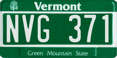 VT license plate NVG371