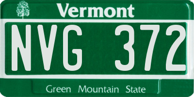 VT license plate NVG372