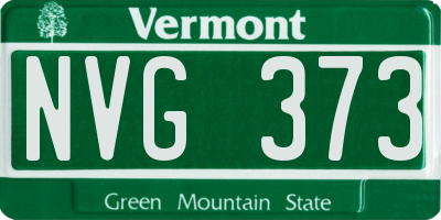 VT license plate NVG373