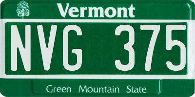 VT license plate NVG375