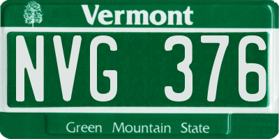 VT license plate NVG376