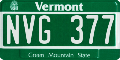 VT license plate NVG377