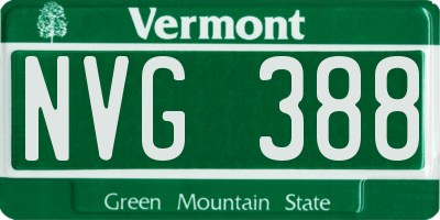 VT license plate NVG388