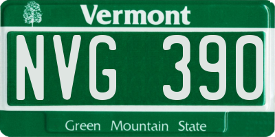 VT license plate NVG390