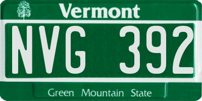 VT license plate NVG392