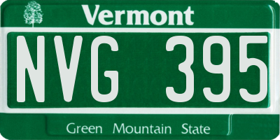 VT license plate NVG395