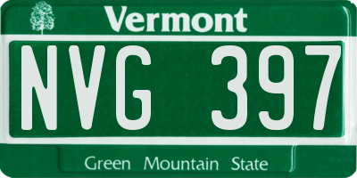 VT license plate NVG397