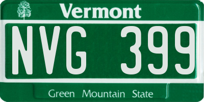 VT license plate NVG399