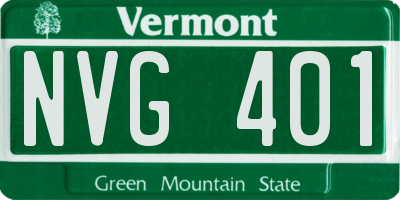 VT license plate NVG401