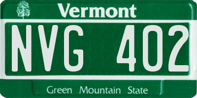 VT license plate NVG402