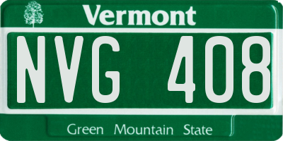 VT license plate NVG408