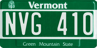 VT license plate NVG410