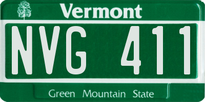 VT license plate NVG411