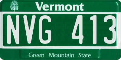 VT license plate NVG413
