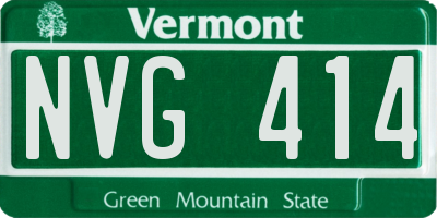 VT license plate NVG414