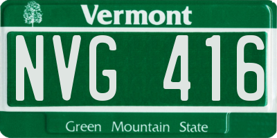 VT license plate NVG416