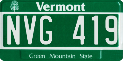 VT license plate NVG419