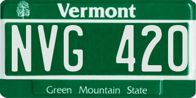VT license plate NVG420