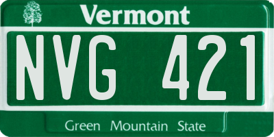 VT license plate NVG421