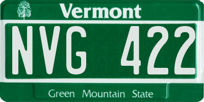 VT license plate NVG422
