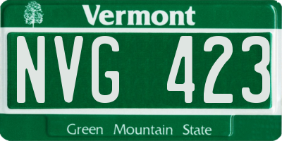 VT license plate NVG423