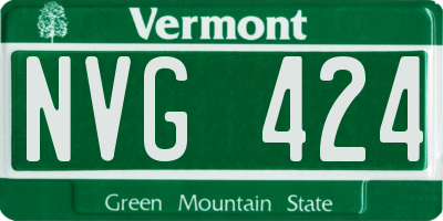 VT license plate NVG424