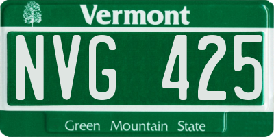 VT license plate NVG425