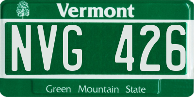 VT license plate NVG426