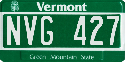 VT license plate NVG427