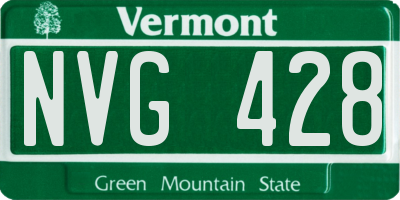 VT license plate NVG428