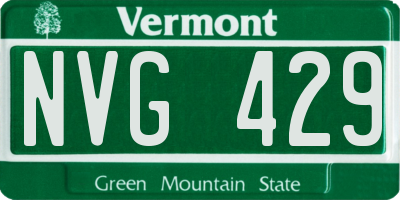 VT license plate NVG429