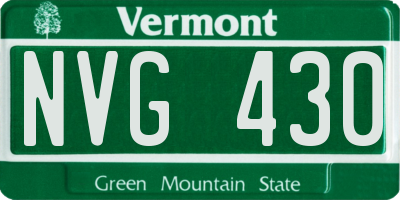 VT license plate NVG430