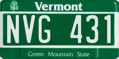 VT license plate NVG431